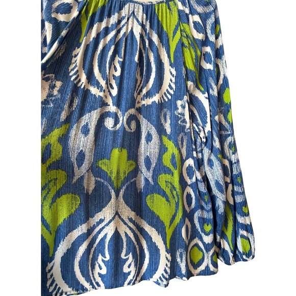 Chico's Lotus Bloom Peasant Top Regatta Blue Size XXL NWT - Picture 8 of 11